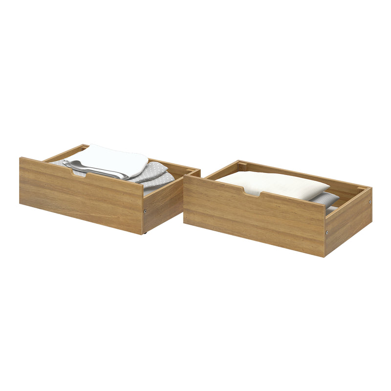 175262-007 : Component 2 Underbed Storage Drawers w/Rubber Castors, Pecan