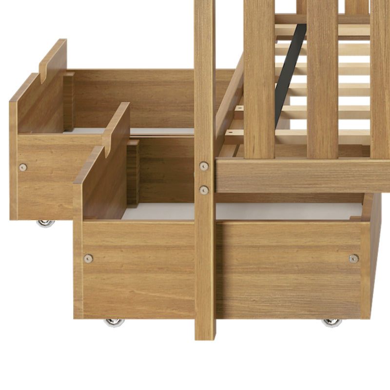 175262-007 : Component 2 Underbed Storage Drawers w/Rubber Castors, Pecan