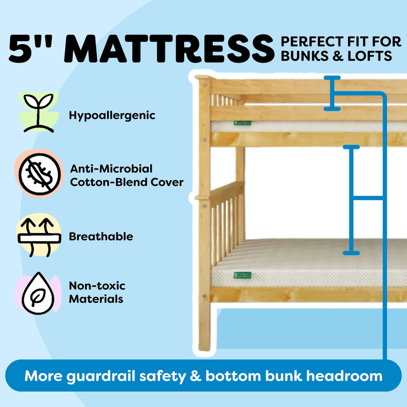 180201-002 : Bunk Beds Twin Over Twin Bunk Bed, White