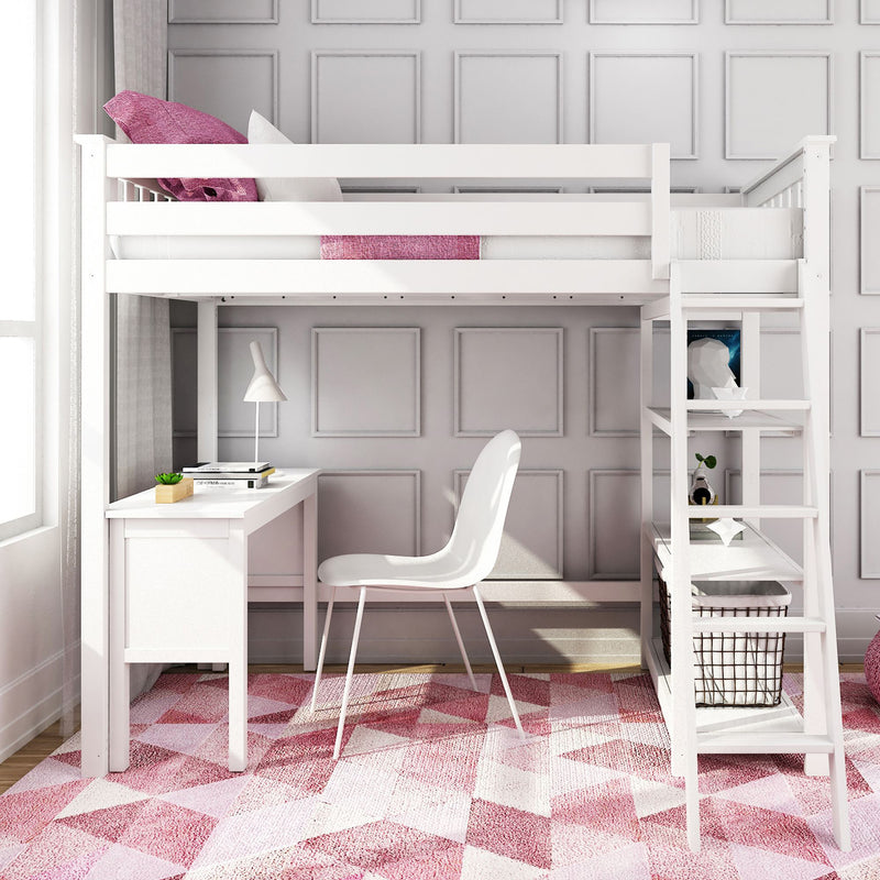 180219-002 : Desk Desk For Twin-Size High Loft Bed, White