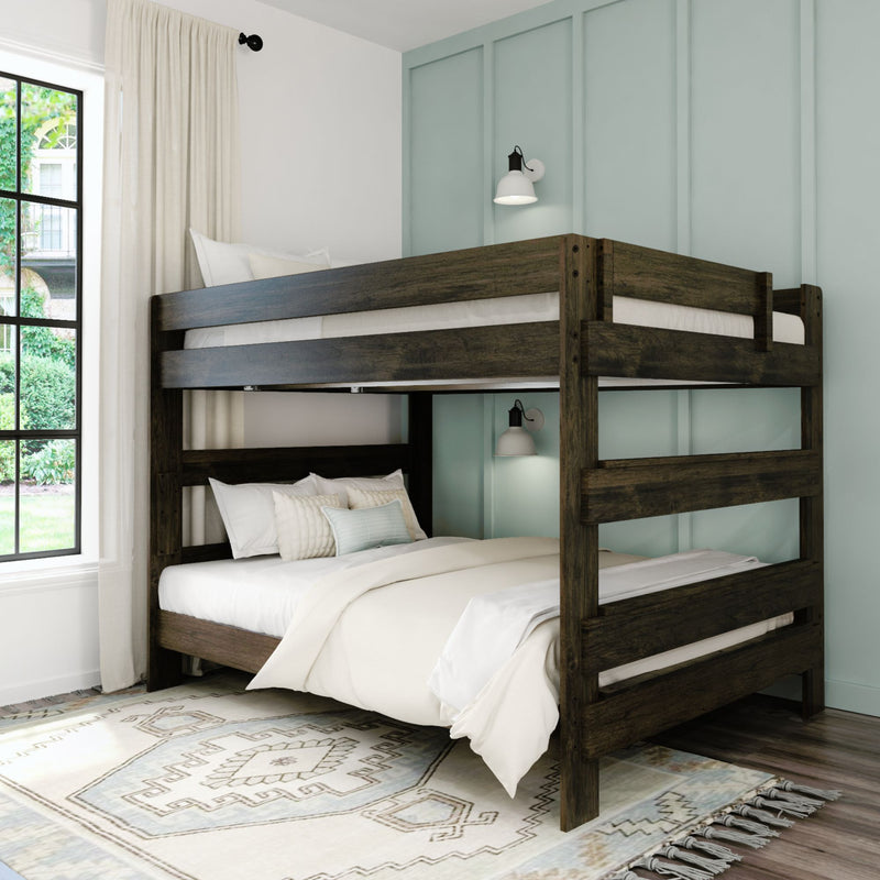195271-181 : Bunk Beds Farmhouse Queen Over Queen Bunk Bed, Barnwood Brown