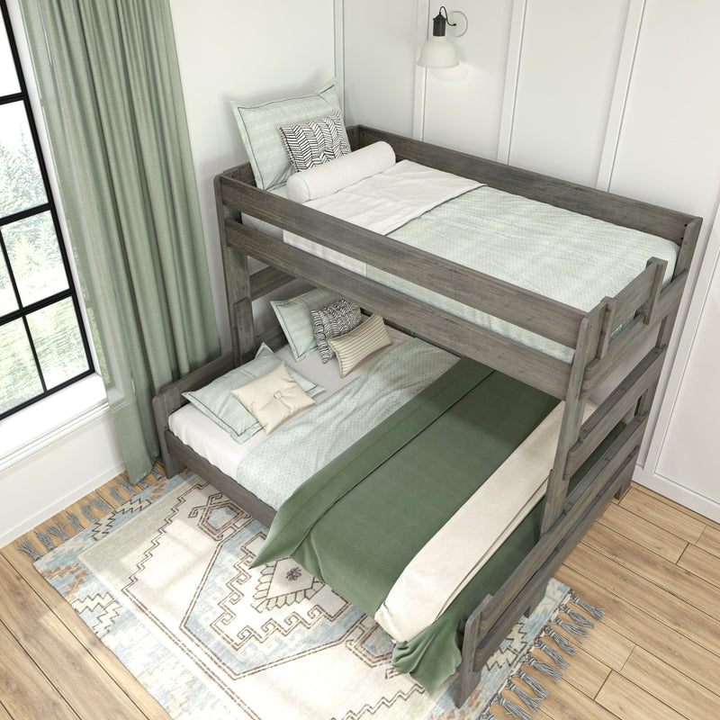 195331-185 : Bunk Beds Farmhouse Twin XL Over Queen Bunk Bed, Driftwood