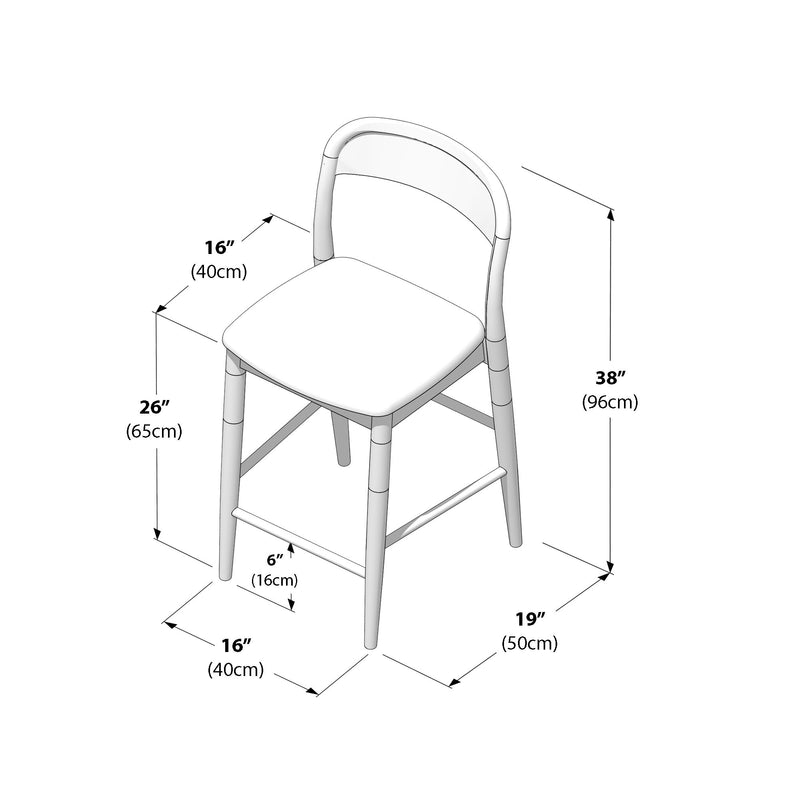 2000390300-413 : Counter Chair Loar Upholstered Counter Stool, Blonde/Sesame (PU 1907-1)
