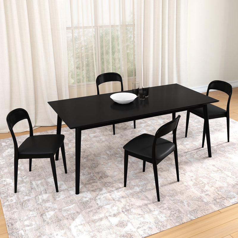 2020390200-440 : Dining Chair Loar Upholstered Dining Chair (2 pack), Black/Black PU Leather (ST-04)