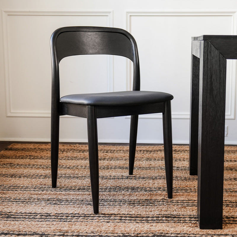 2020390200-440 : Dining Chair Loar Upholstered Dining Chair (2 pack), Black/Black PU Leather (ST-04)