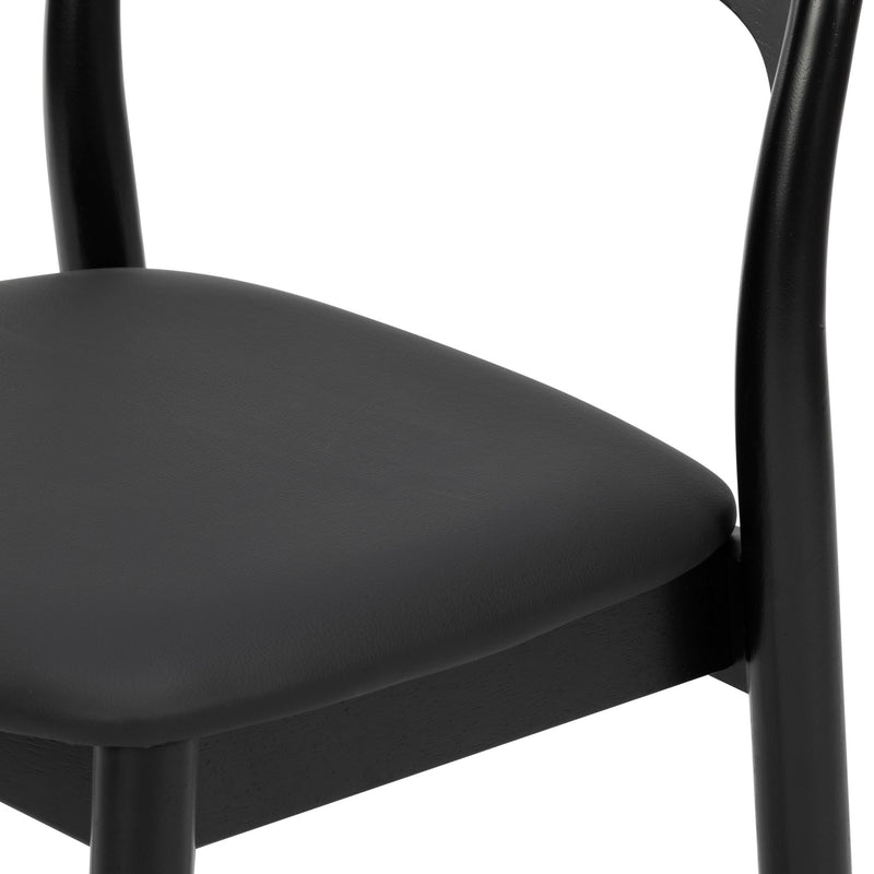 2020390200-440 : Dining Chair Loar Upholstered Dining Chair (2 pack), Black/Black PU Leather (ST-04)