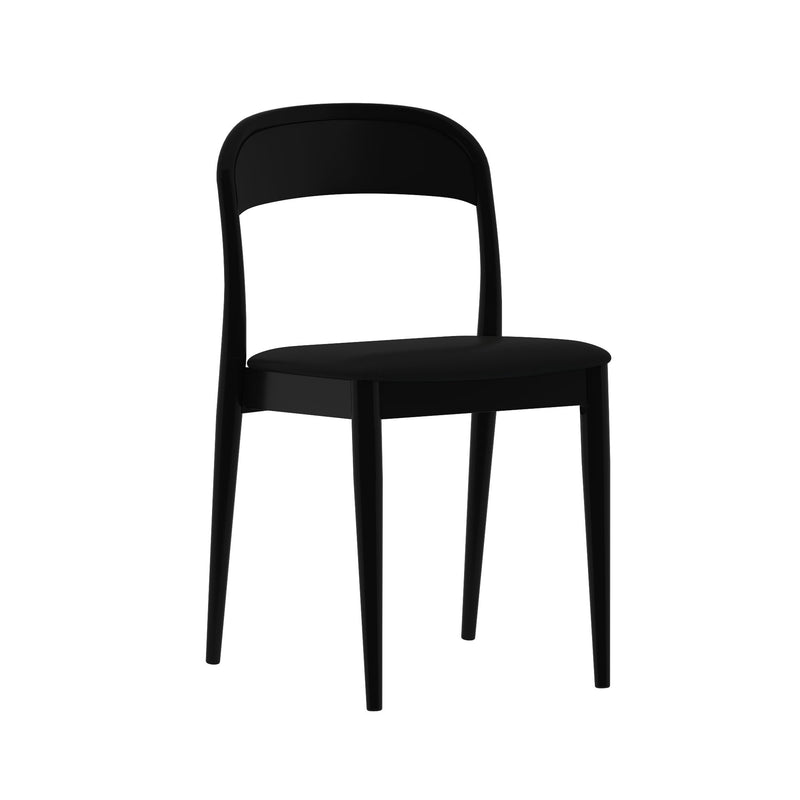 2020390200-440 : Dining Chair Loar Upholstered Dining Chair (2 pack), Black/Black PU Leather (ST-04)