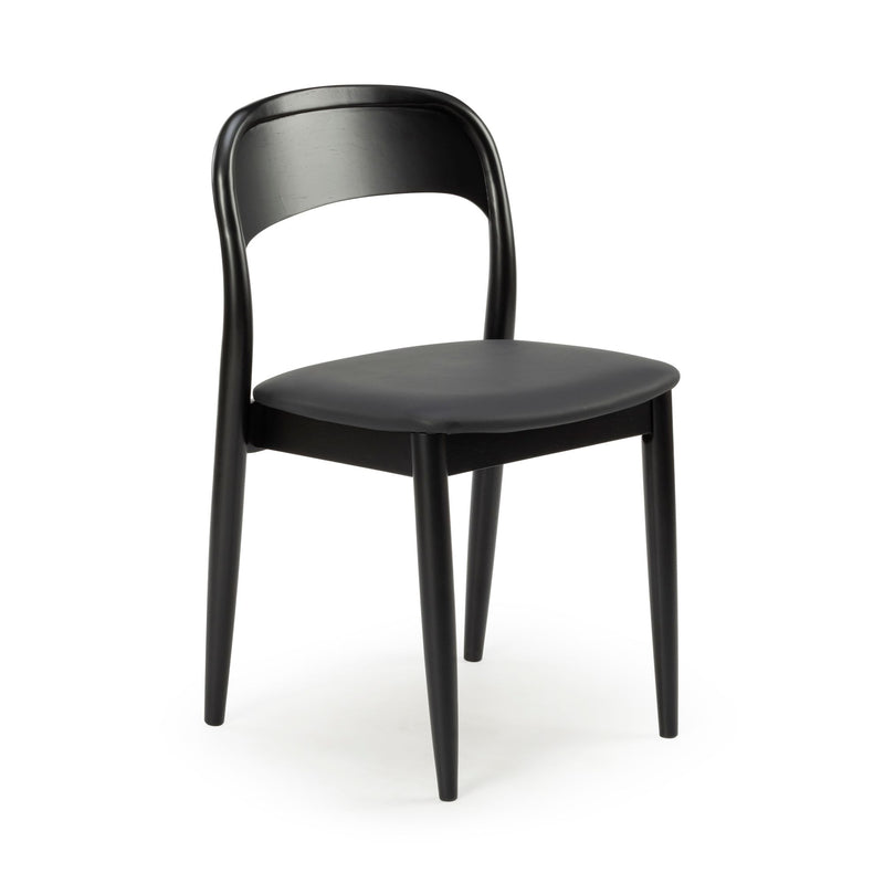 2020390200-440 : Dining Chair Loar Upholstered Dining Chair (2 pack), Black/Black PU Leather (ST-04)