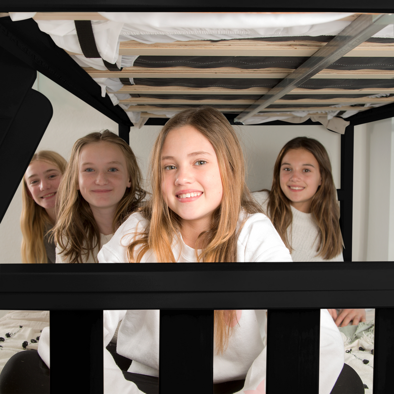 210231-170 : Bunk Beds Scandinavian Twin Over Full Bunk Bed, Black