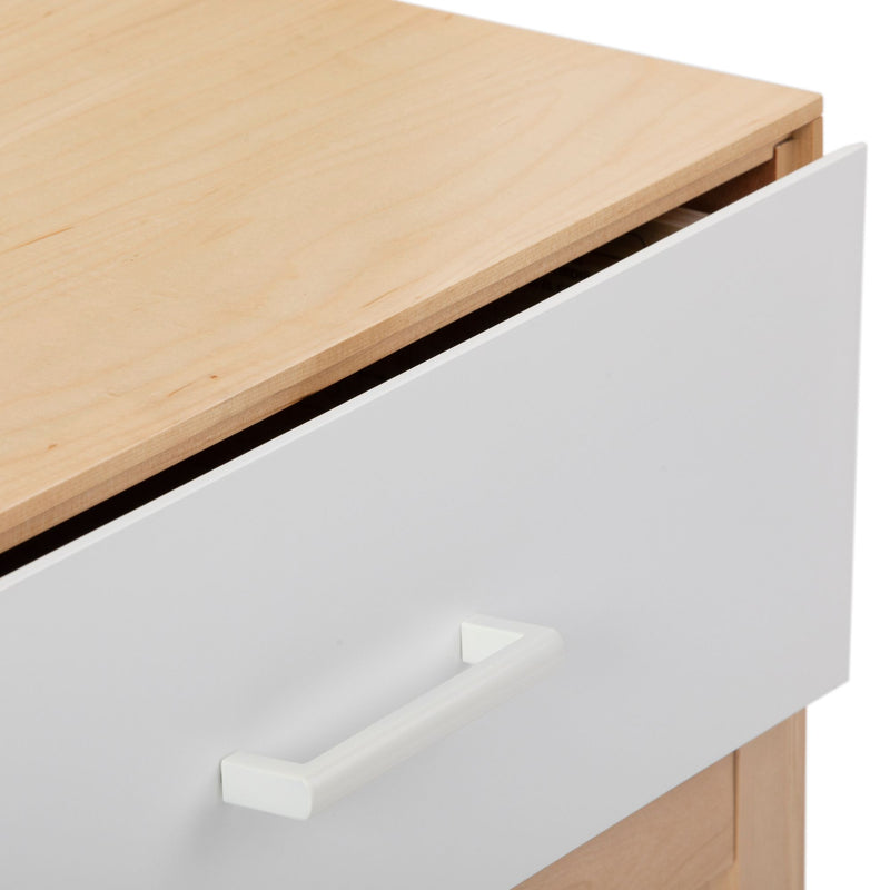 220001-102 : Nightstand Duo 1 Drawer Nightstand, White/Birch