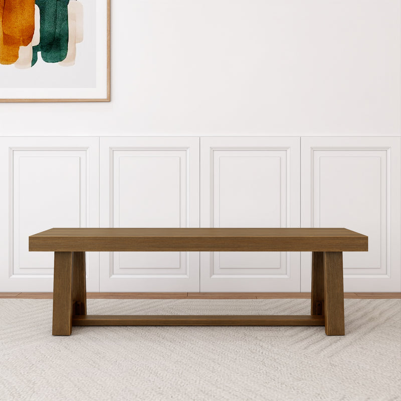 230120-197 : Dining Bench Classic Dining Bench, Pecan Wirebrush