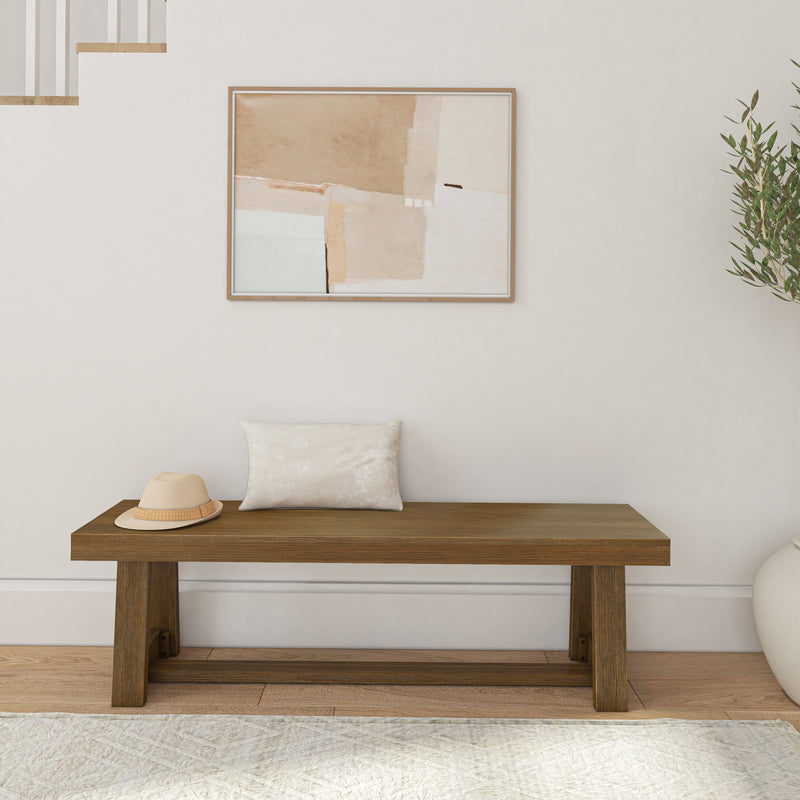 230120-197 : Dining Bench Classic Dining Bench, Pecan Wirebrush