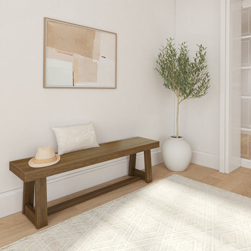 230120-197 : Dining Bench Classic Dining Bench, Pecan Wirebrush