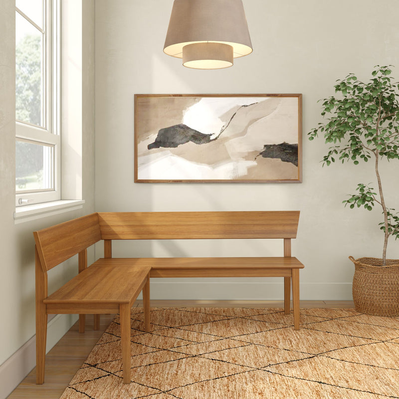 2700336000-007 : Dining Bench Risa Corner Bench (64in x 64in / 1620mm x 1620mm), Pecan