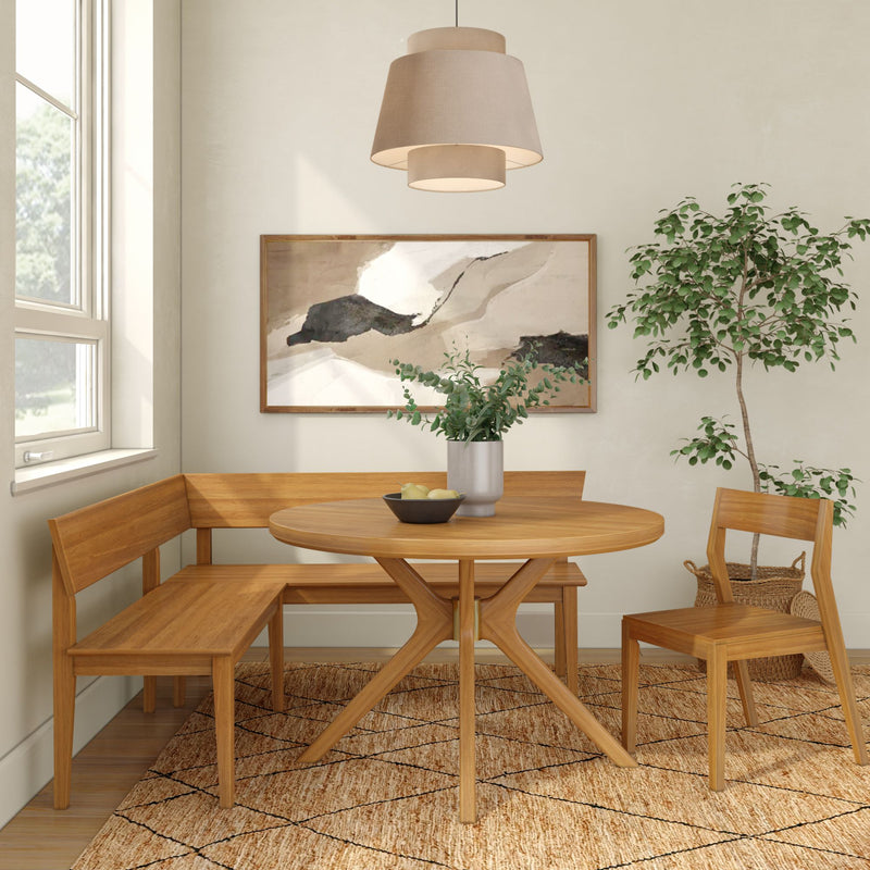 2700336000-007 : Dining Bench Risa Corner Bench (64in x 64in / 1620mm x 1620mm), Pecan