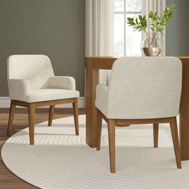 2700380200-901 : Dining Chair Ernesto Dining Chair, Pecan w/Cream Microsuede (TT247-02)