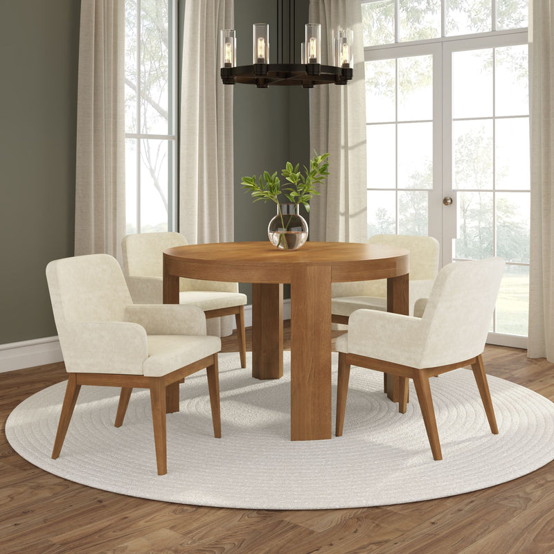 2700380200-901 : Dining Chair Ernesto Dining Chair, Pecan w/Cream Microsuede (TT247-02)