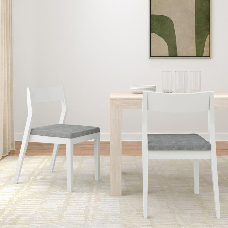 272031600218 : Dining Chair Dining Chair Frame (2 Pack), White with Slate Cushion