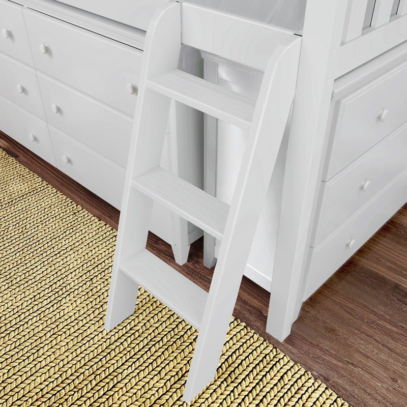 71S-L3D6D-002 : Loft Beds Twin Storage Loft Bed with Two Dressers, White