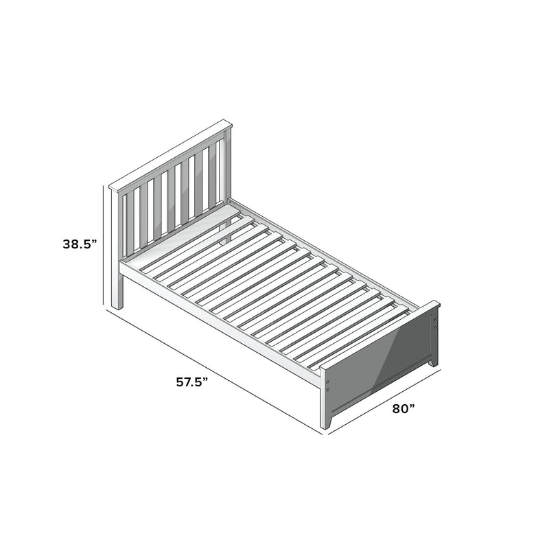 71S-TBEDTR-007 : Single Beds Twin-Size Platform Bed With Trundle, Pecan