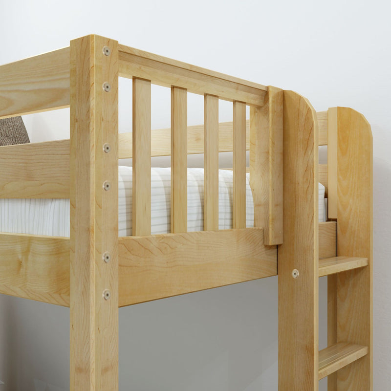 POSH XL 1 NS : Bunk Bed High Full XL over Queen Bunk Bed, Slat, Natural