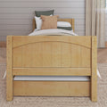 1000 TR NP : Starter Bed Twin Basic Bed with Trundle - Low, Panel, Natural