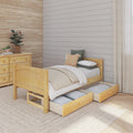 1000 UU NP : Starter Bed Twin Basic Bed with Underbed Dresser - Low, Panel, Natural