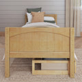 1000 UU NP : Starter Bed Twin Basic Bed with Underbed Dresser - Low, Panel, Natural