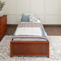 1075 XL TR C : Starter Bed Twin XL Platform Bed with Trundle, Chestnut