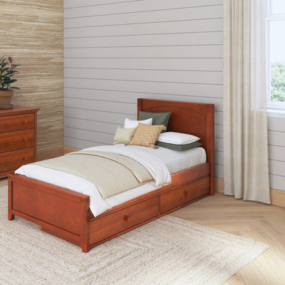 1160 UU CP : Starter Bed Twin Traditional Bed with Underbed Dresser, Panel, Chestnut