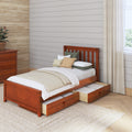 1160 UU CS : Starter Bed Twin Traditional Bed with Underbed Dresser, Slat, Chestnut