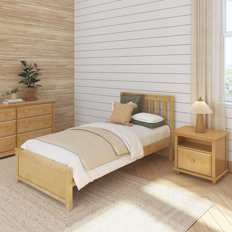 1160 XL NS : Starter Bed Natural Birch Twin XL Starter Bed, High Slats/Floor Panel