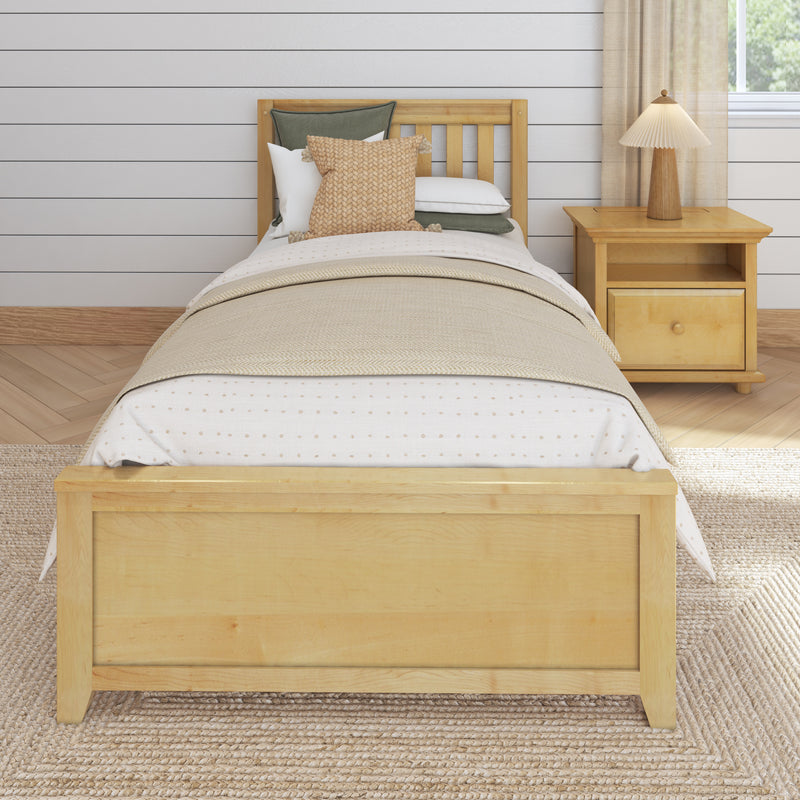 1160 XL NS : Starter Bed Natural Birch Twin XL Starter Bed, High Slats/Floor Panel