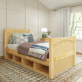 1180 CC NP : Starter Bed Twin Traditional Bed with Cubbies, Panel, Natural