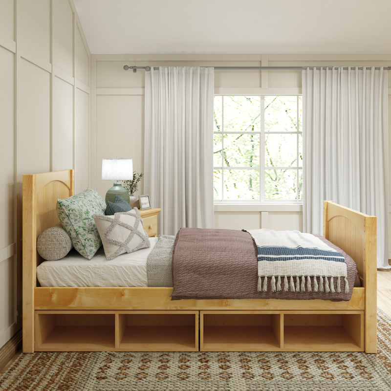 1180 CC NP : Starter Bed Twin Traditional Bed with Cubbies, Panel, Natural
