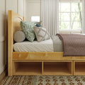 1180 CC NP : Starter Bed Twin Traditional Bed with Cubbies, Panel, Natural