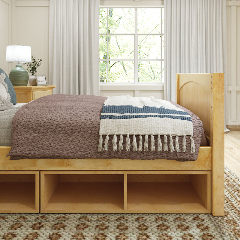 1180 CC NP : Starter Bed Twin Traditional Bed with Cubbies, Panel, Natural