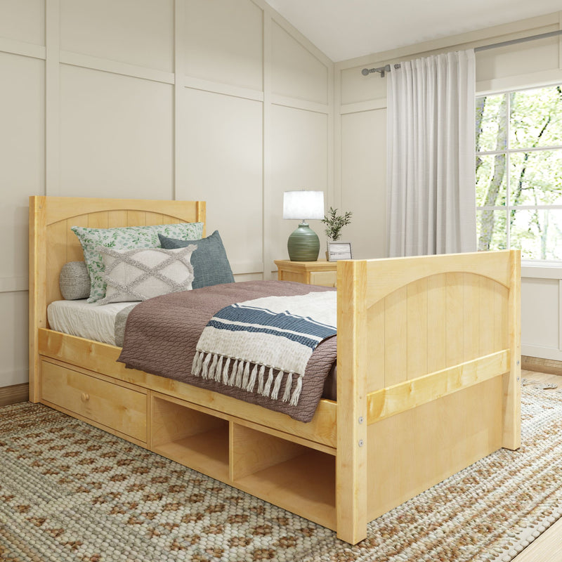 1180 CD NP : Starter Bed Twin Traditional Bed with Dresser and Cubby, Panel, Natural