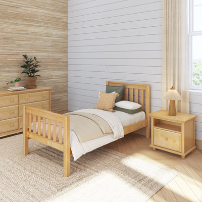 1180 NS : Starter Bed Natural Birch Twin Starter Bed, High Slats/Low Slats