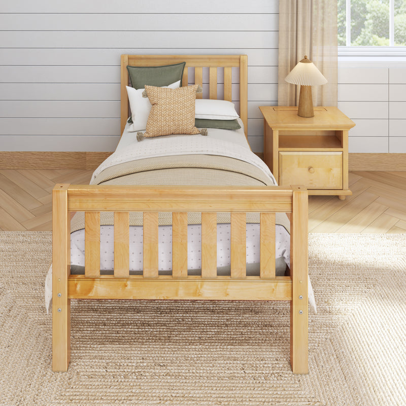 1180 NS : Starter Bed Natural Birch Twin Starter Bed, High Slats/Low Slats