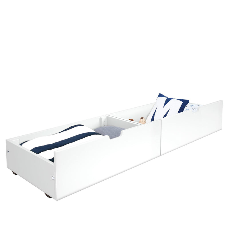 175262-002 : Component 2 Underbed Storage Drawers w/ Rubber Castors, White