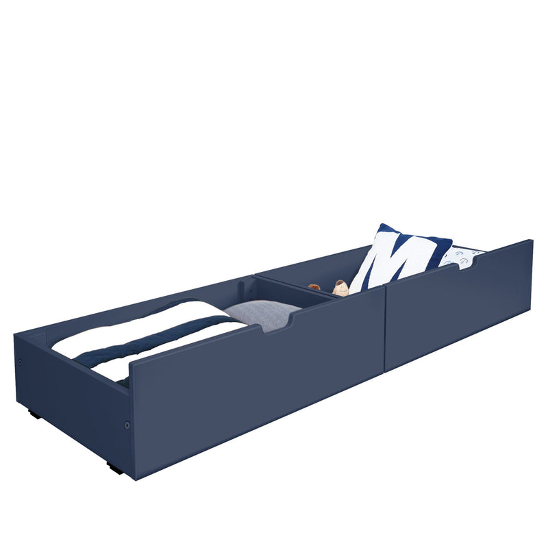 175262-131 : Component 2 Underbed Storage Drawers w/ Rubber Castors, Blue