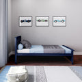 177210-131 : Single Beds Twin Bed w/ Slat HB & Foot Panel incl. Slat Roll, Blue
