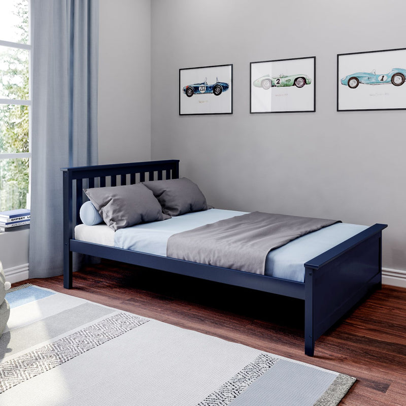 177211-131 : Single Beds Full Bed w/ Slat HB & Foot Panel incl. Slat Roll, Blue