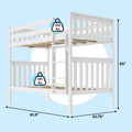 180201-002 : Bunk Beds Twin Over Twin Bunk Bed, White