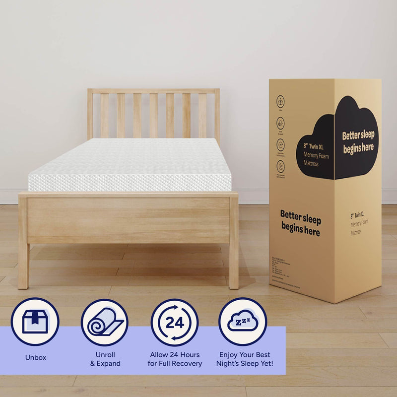 183118-000 : Mattresses 8" Memory Foam Mattress Twin XL