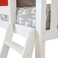 185218-002 : Loft Beds Twin-Size High Loft Bed With Bookcase & Desk, White