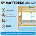 185220-002 : Bunk Beds Twin Over Twin Low Bunk Bed With Staircase, White