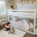 185220-002 : Bunk Beds Twin Over Twin Low Bunk Bed With Staircase, White