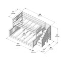 185223-002 : Bunk Beds Twin Over Full Low Bunk With Staircase, White